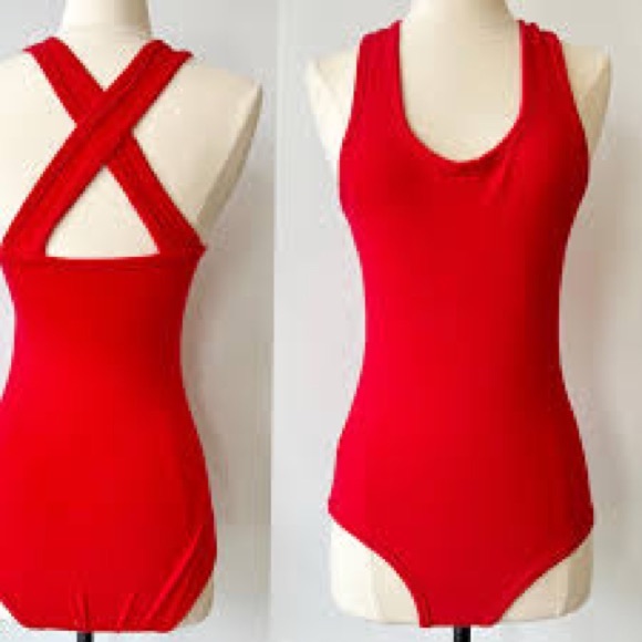 Arq Red leotard plus size 4x - Picture 1 of 2